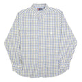 CHAPS Mens Yellow & Blue Check Shirt L Casual Cotton Blend Long Sleeve Button