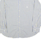 CHAPS Mens Yellow & Blue Check Shirt L Casual Cotton Blend Long Sleeve Button
