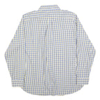 CHAPS Mens Yellow & Blue Check Shirt L Casual Cotton Blend Long Sleeve Button