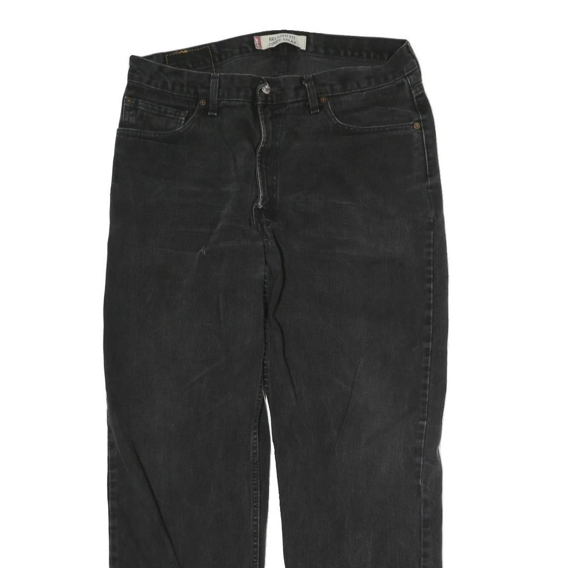 LEVI'S Mens Black Regular Fit Straight Denim Jeans W34 L29 Classic Zip Closure