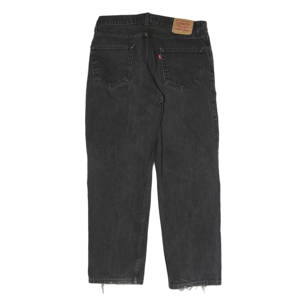 LEVI'S Mens Black Regular Fit Straight Denim Jeans W34 L29 Classic Zip Closure