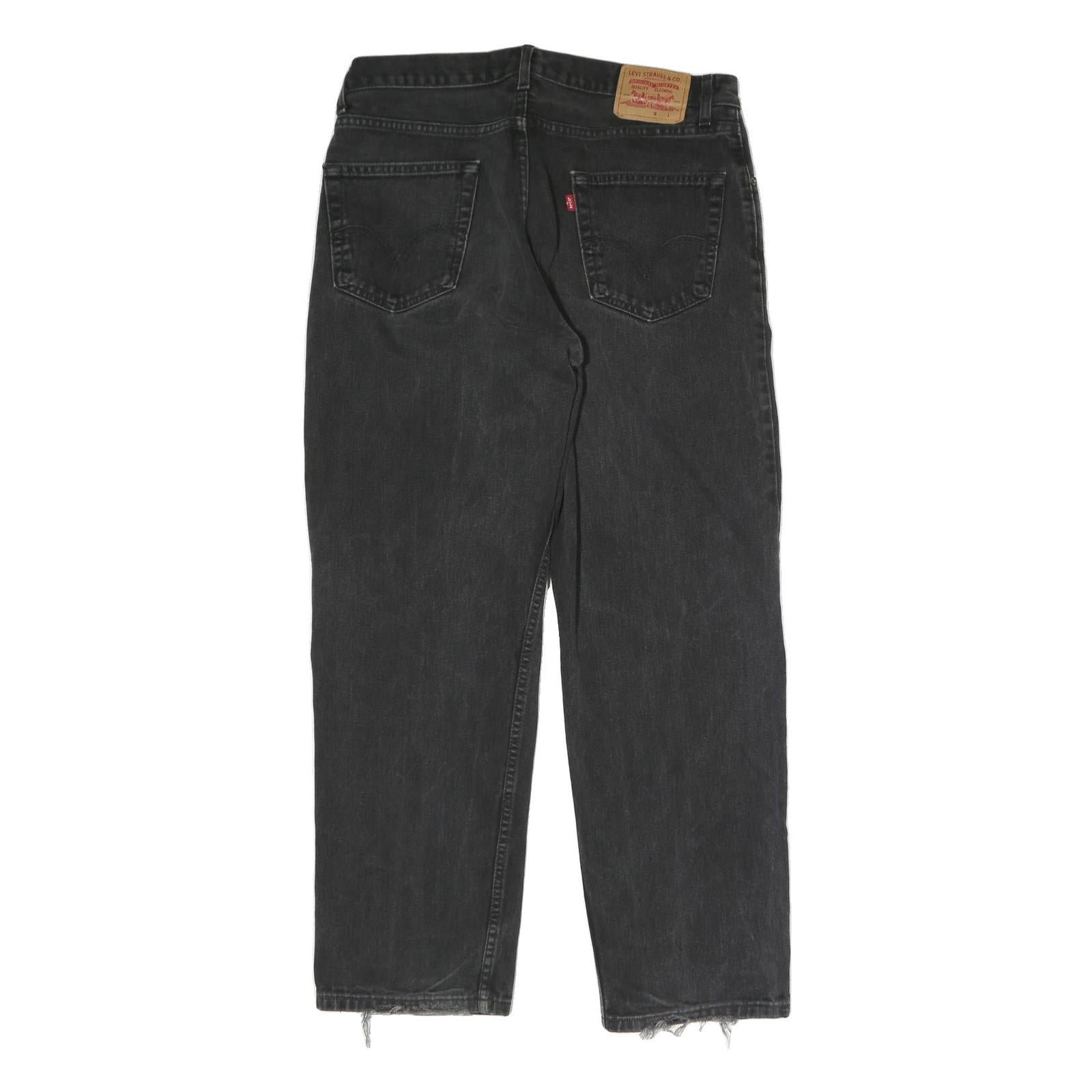 LEVI'S Mens Black Regular Fit Straight Denim Jeans W34 L29 Classic Zip Closure