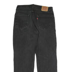 LEVI'S Mens Black Regular Fit Straight Denim Jeans W34 L29 Classic Zip Closure