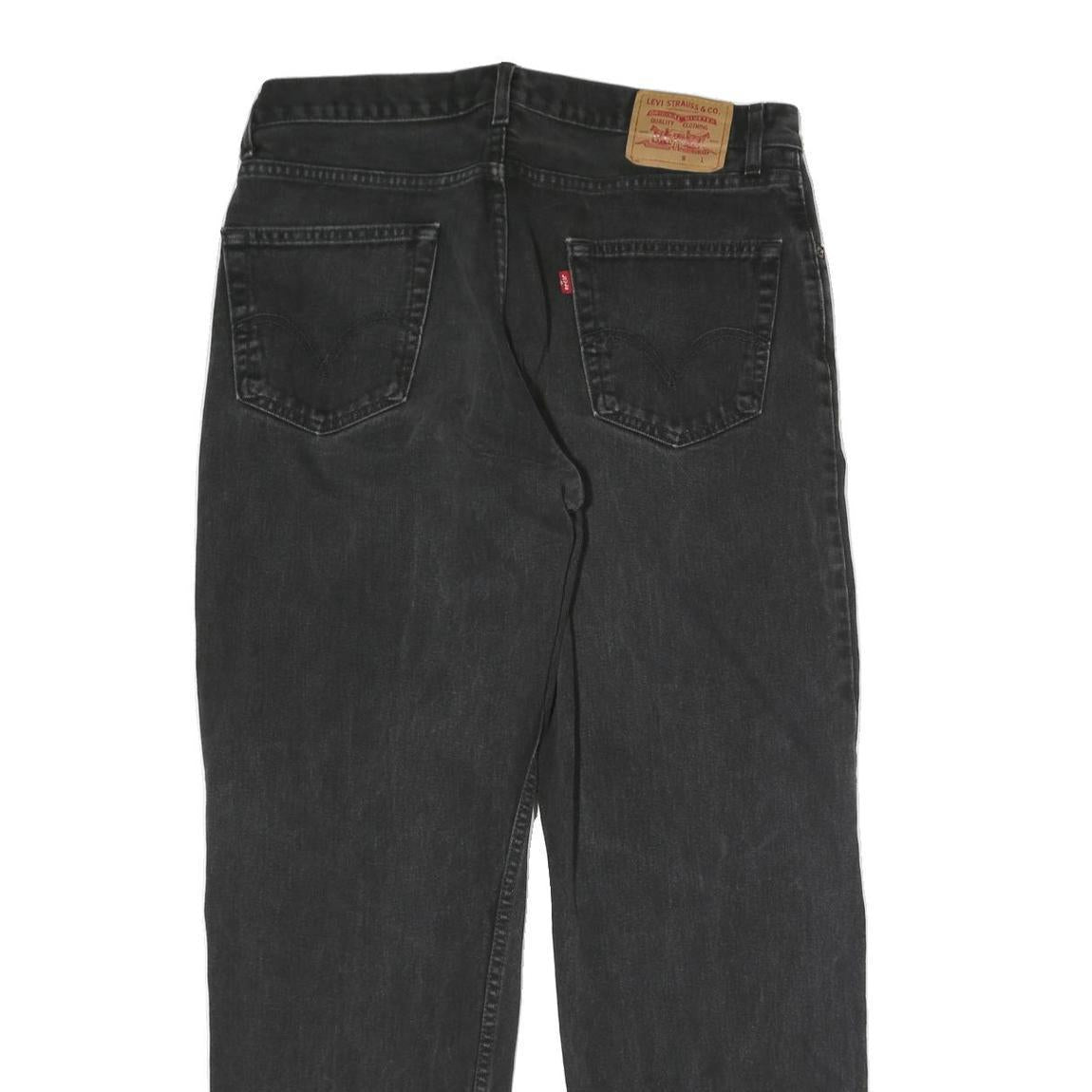 LEVI'S Mens Black Regular Fit Straight Denim Jeans W34 L29 Classic Zip Closure