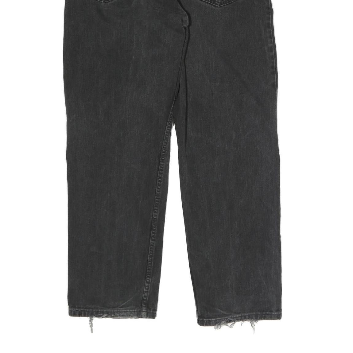 LEVI'S Mens Black Regular Fit Straight Denim Jeans W34 L29 Classic Zip Closure