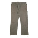 DICKIES Mens Cotton Blend Brown Regular Straight Trousers W36 L29 Workwear Zip