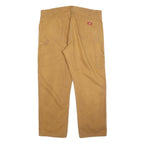 DICKIES Mens Cotton Beige Regular Straight Trousers W42 L32 Workwear Durable Zip