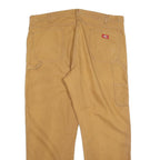 DICKIES Mens Cotton Beige Regular Straight Trousers W42 L32 Workwear Durable Zip