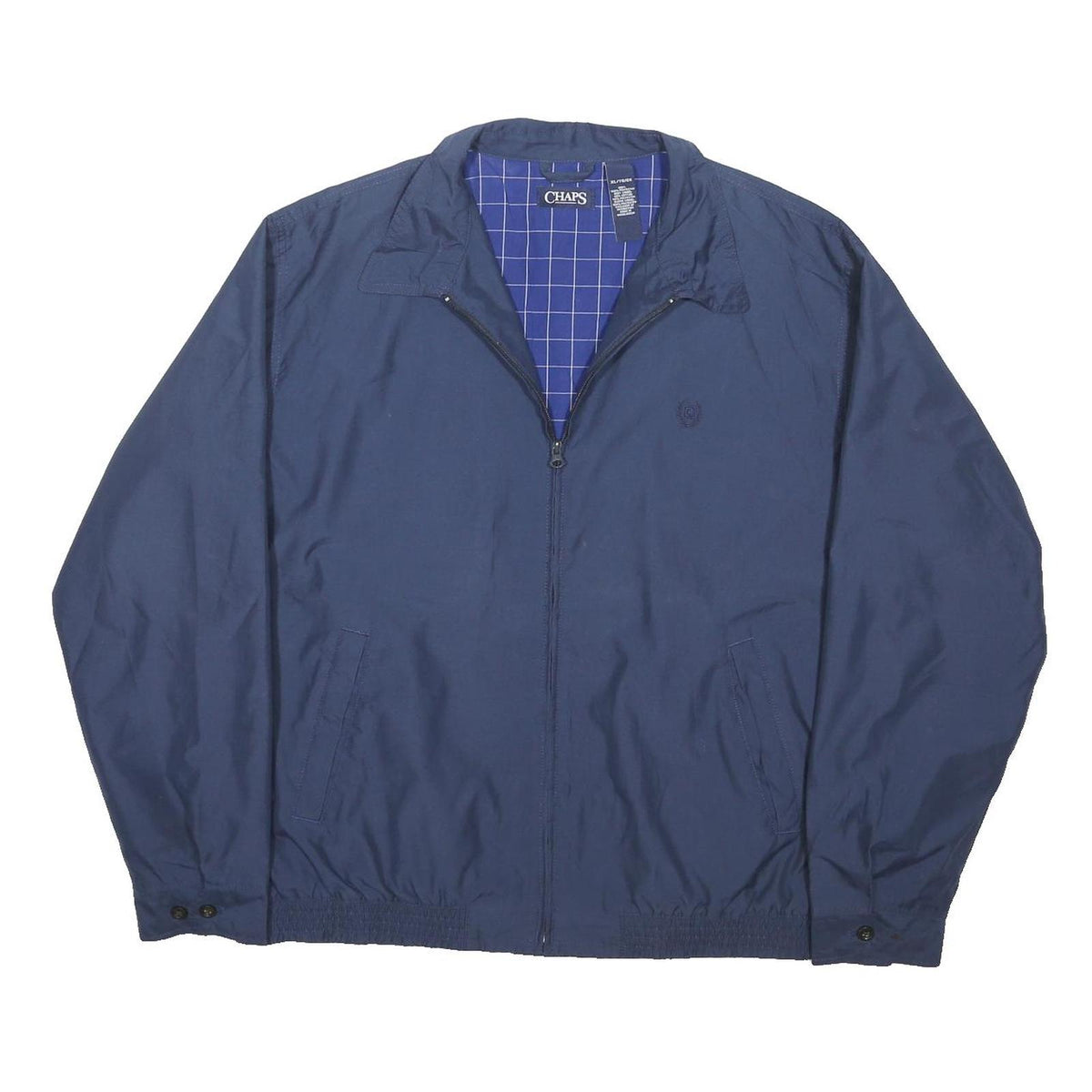CHAPS Mens Navy Blue Jacket XL Polyester Blend Zip Plain Lightweight
