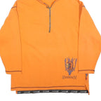KICKDOWN Mens Orange Hoodie M Cotton Blend ¼ Zip Graphic Print