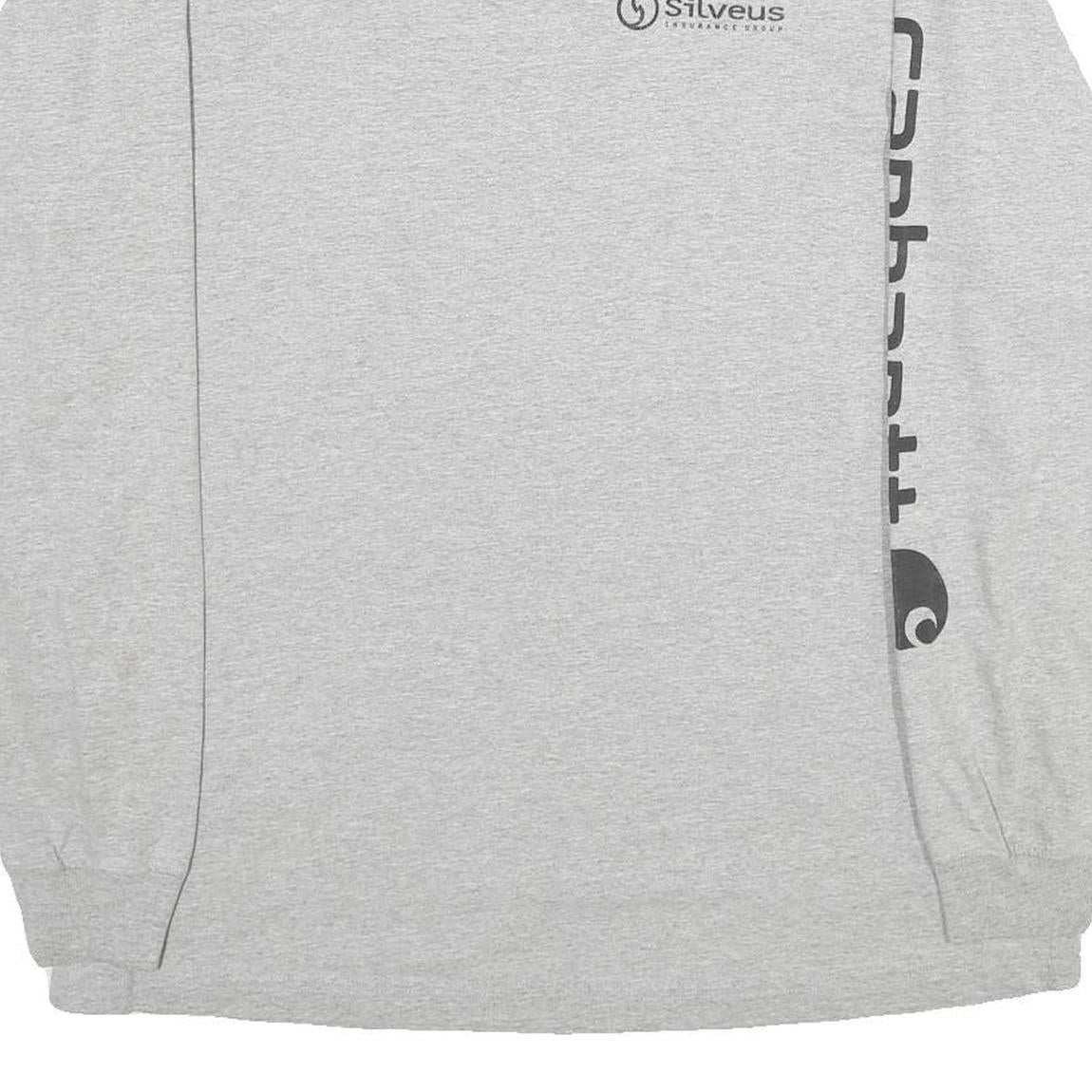 CARHARTT Mens Grey Long Sleeve Crew Neck Cotton Blend Logo Graphic L