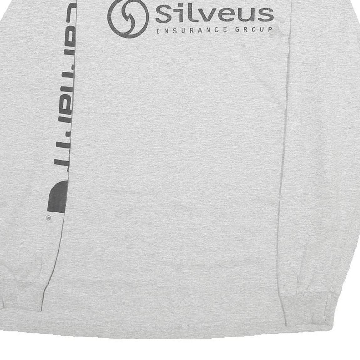 CARHARTT Mens Grey Long Sleeve Crew Neck Cotton Blend Logo Graphic L