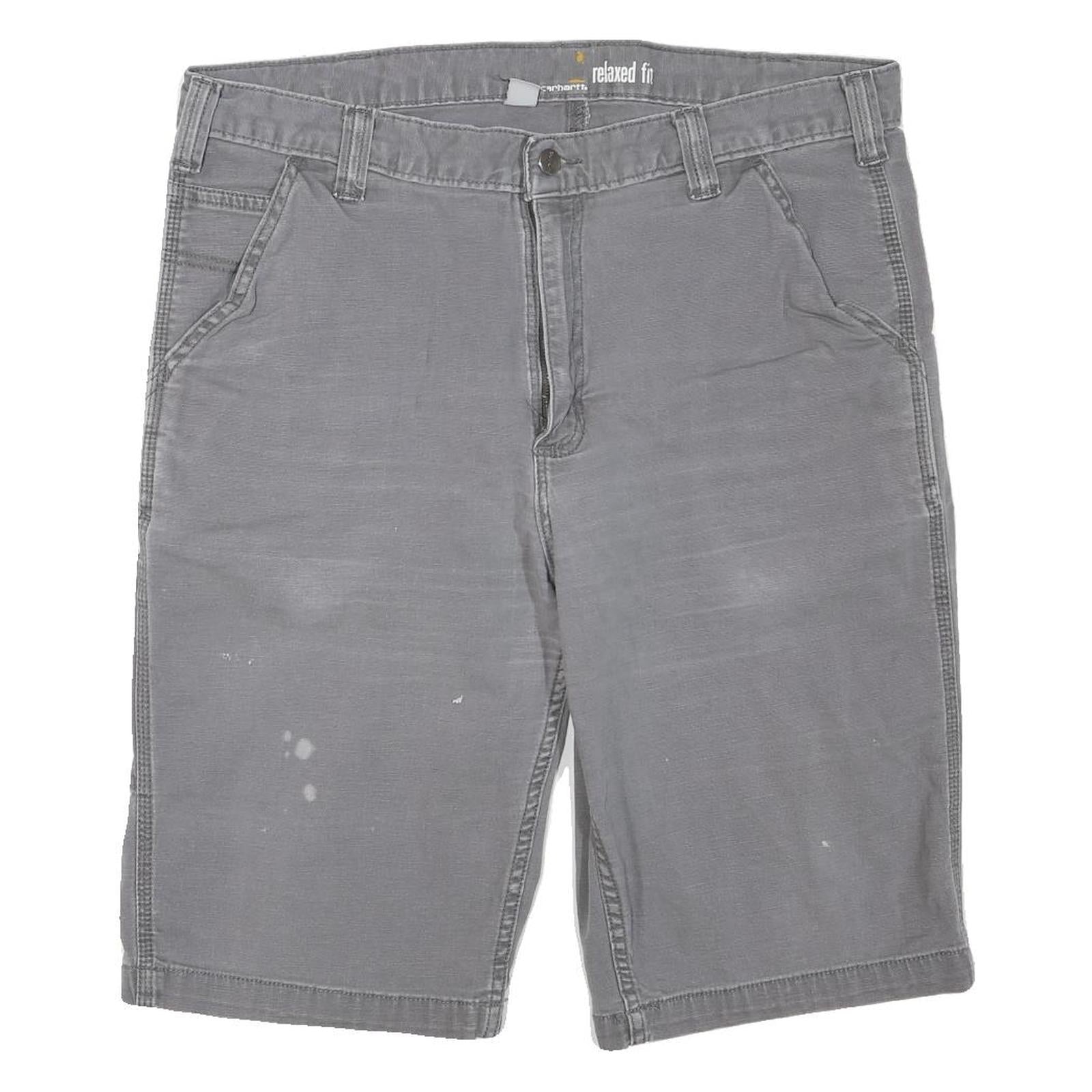 CARHARTT Mens Grey Casual Relaxed Fit Cotton Blend Shorts L W36 Workwear Durable