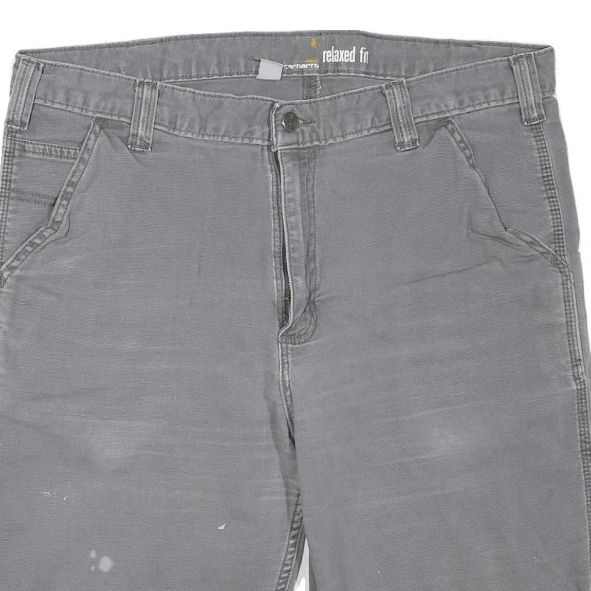 CARHARTT Mens Grey Casual Relaxed Fit Cotton Blend Shorts L W36 Workwear Durable