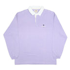 MURPHY & NYE Mens Lilac & White Long Sleeve Plain XL Cotton Polo Shirt