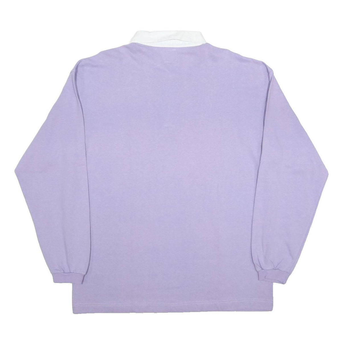 MURPHY & NYE Mens Lilac & White Long Sleeve Plain XL Cotton Polo Shirt