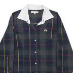 LA MARTINA Womens Blue & Yellow Check Shirt XL Embroidered Crest Button Collar