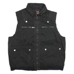 COOGI Mens Black Zip Jacket 2XL Polyester Plain Functional Pockets Sleeveless