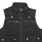 COOGI Mens Black Zip Jacket 2XL Polyester Plain Functional Pockets Sleeveless
