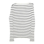 H&M Womens White & Black Striped Patterned Button Up Cardigan V-Neck Rib Knit XS