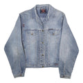 DENIM Womens Blue Button Cotton Denim Jacket S Classic Plain Casual Wear