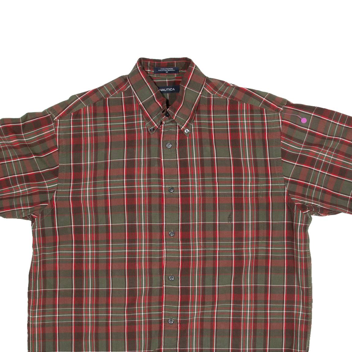NAUTICA Mens Shirt Green Check M