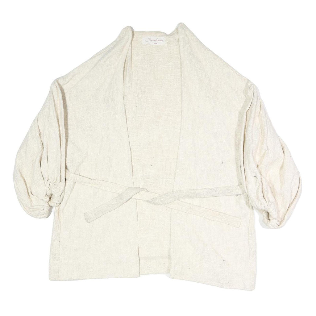 SUNDRESS Womens Cream Jacket XS Polyester Blend Plain Drawstring Casual