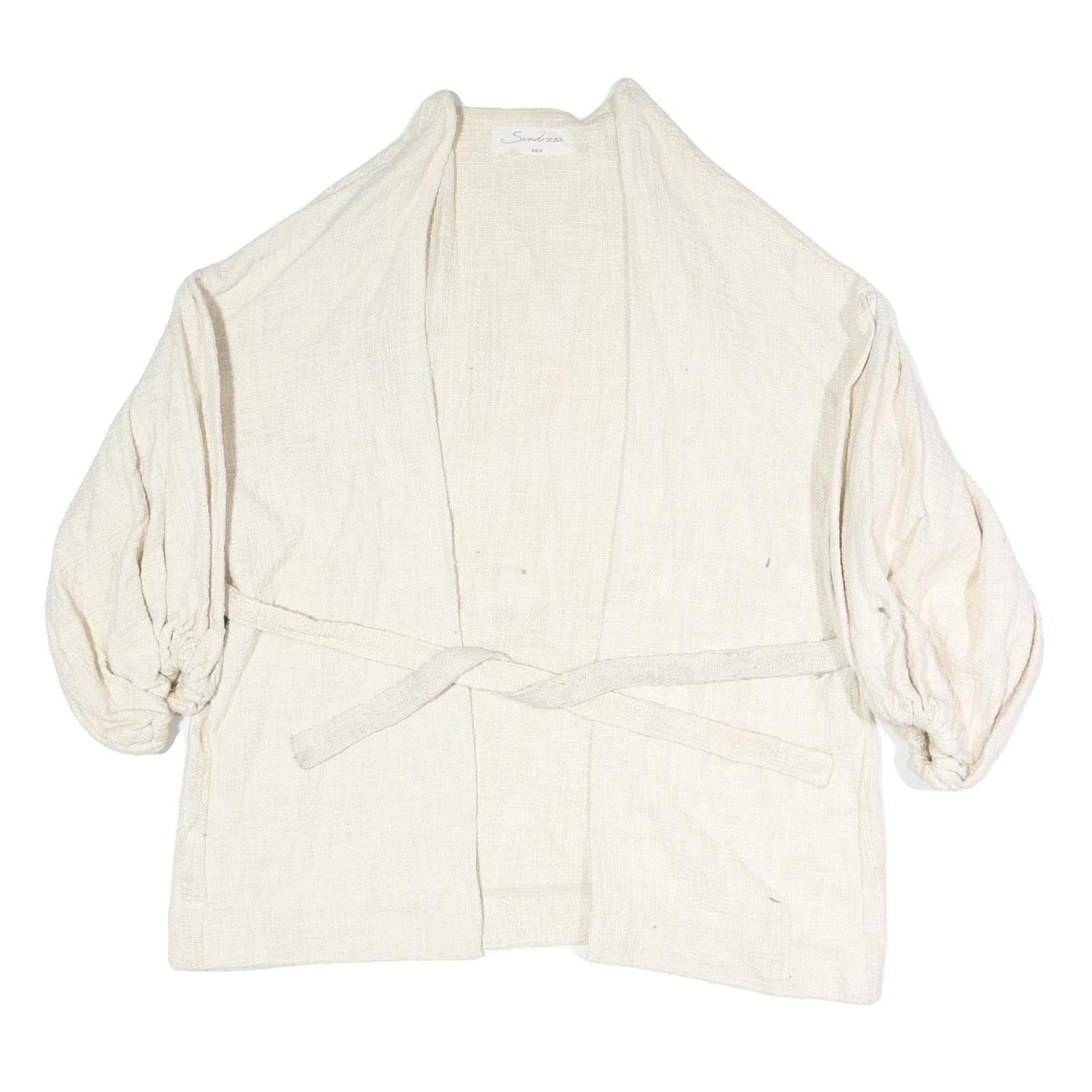 SUNDRESS Womens Cream Jacket XS Polyester Blend Plain Drawstring Casual