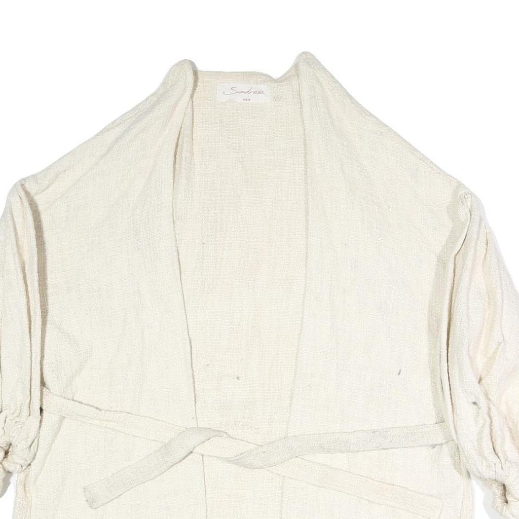 SUNDRESS Womens Cream Jacket XS Polyester Blend Plain Drawstring Casual