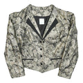 MEICO Womens Grey & Silver Floral Jacquard Classic Jacket M Polyester Blend Puff