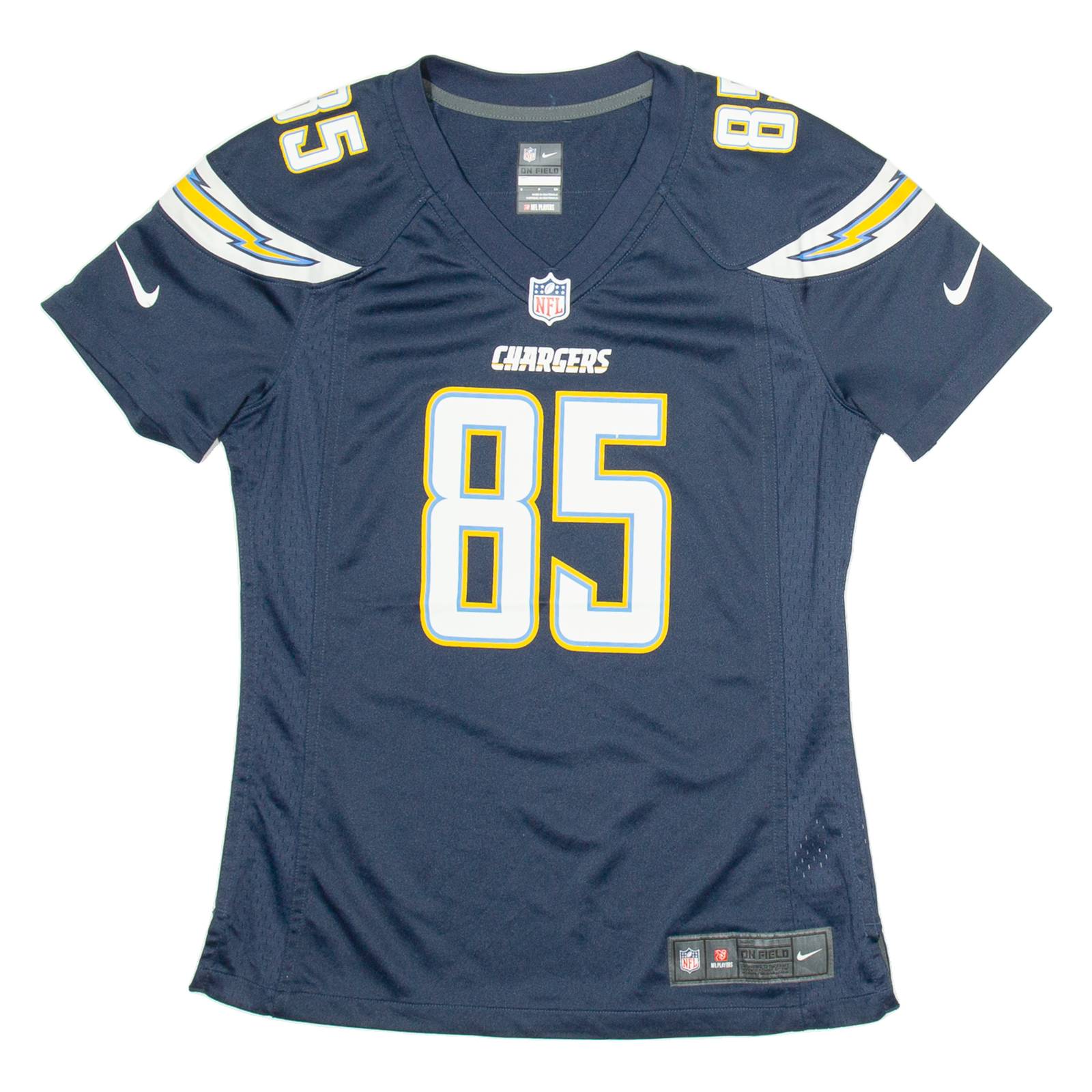NIKE Chargers 85 Gates Mens Football Shirt Jersey Blue USA V-Neck S