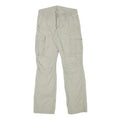 Mens Cotton Blend Beige Regular Fit Zip Cargo Trousers W30 L31 Utility Pockets