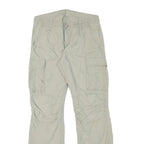 Mens Cotton Blend Beige Regular Fit Zip Cargo Trousers W30 L31 Utility Pockets