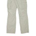 Mens Cotton Blend Beige Regular Fit Zip Cargo Trousers W30 L31 Utility Pockets