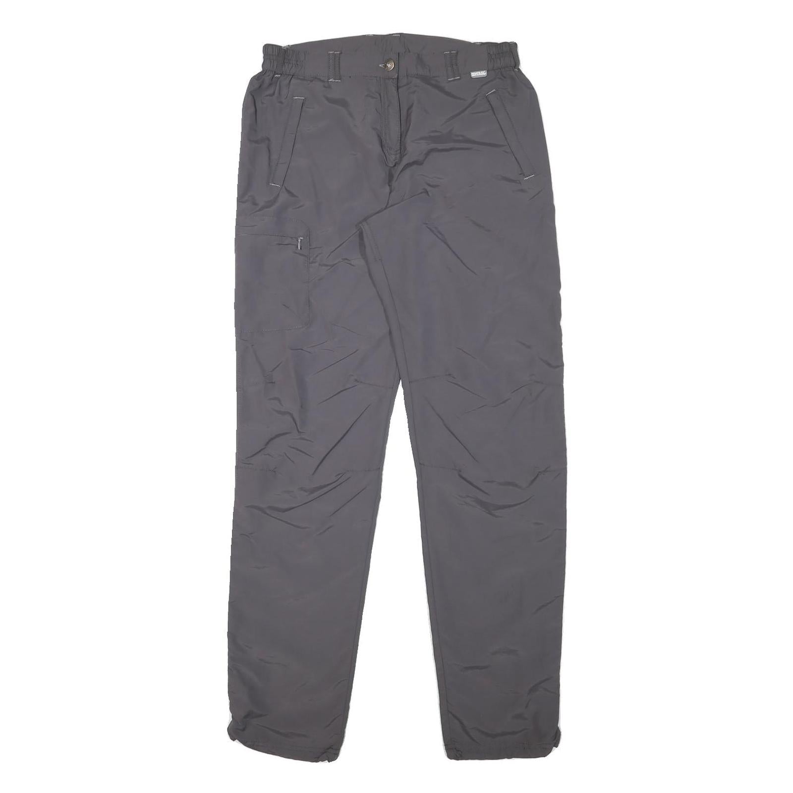 REGATA Womens Polyester Blend Grey Slim Fit Straight Leg Trousers W30 L33 Casual