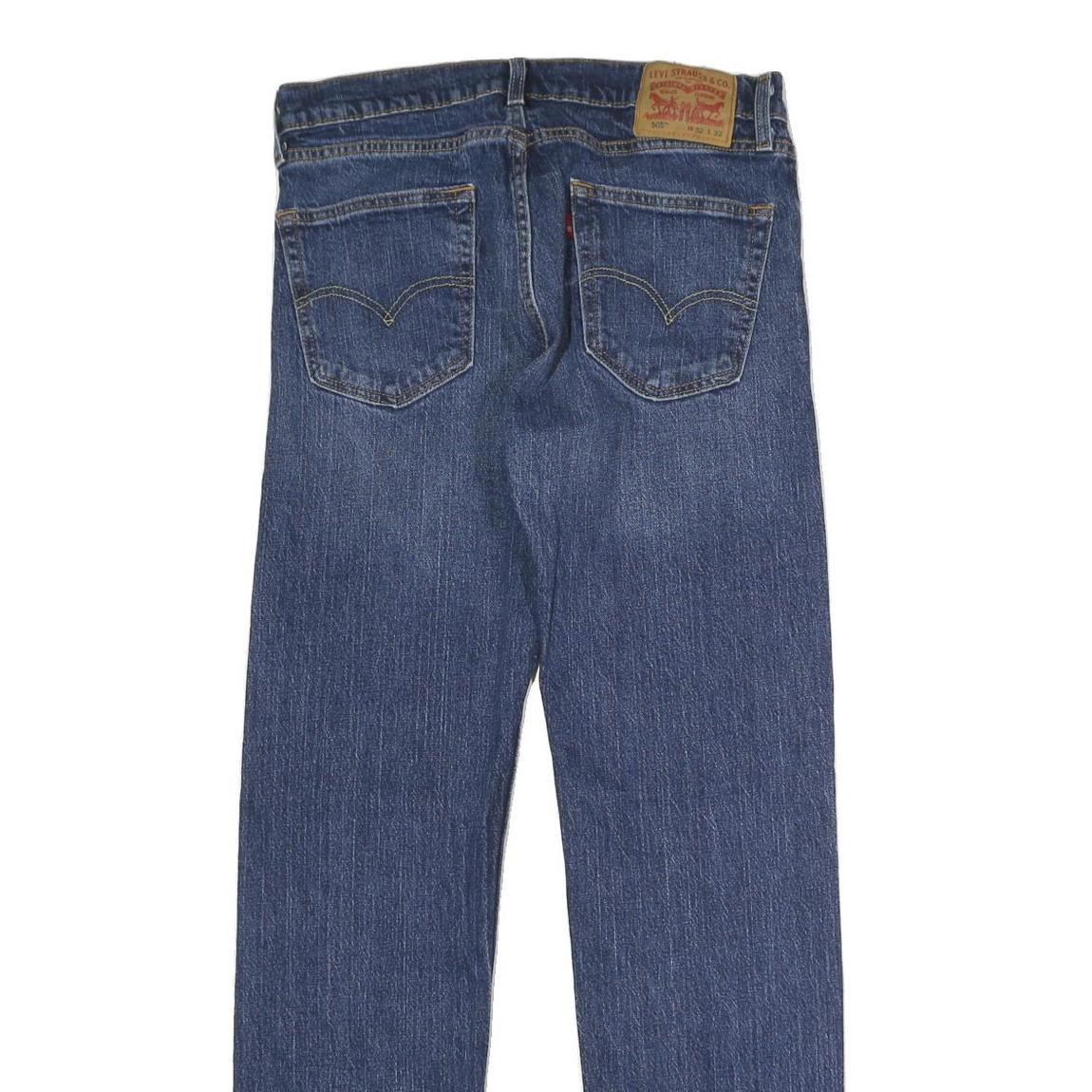 LEVI'S 505 Mens Jeans Blue Regular Straight Denim Medium W32 L32 Classic Zip Fit