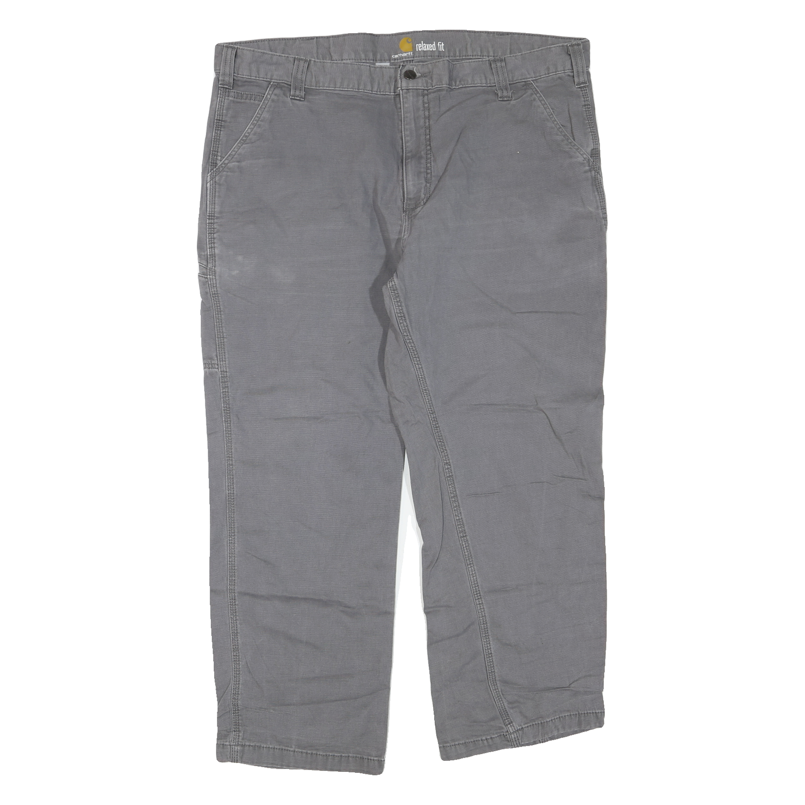 CARHARTT Mens Regular Grey Jeans Denim W42 L30 Relaxed Fit Workwear Zip Fly