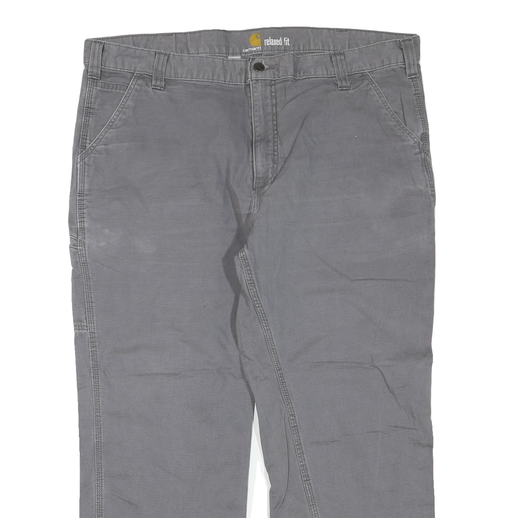 CARHARTT Mens Regular Grey Jeans Denim W42 L30 Relaxed Fit Workwear Zip Fly