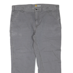 CARHARTT Mens Regular Grey Jeans Denim W42 L30 Relaxed Fit Workwear Zip Fly