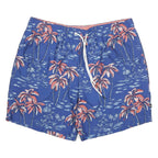 NAUTICA Mens Shorts Blue & Coral Palm Tree Print L W32 Summer Beach Swimwear