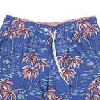 NAUTICA Mens Shorts Blue & Coral Palm Tree Print L W32 Summer Beach Swimwear
