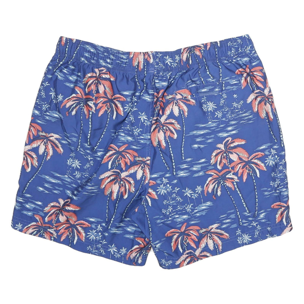 NAUTICA Mens Shorts Blue & Coral Palm Tree Print L W32 Summer Beach Swimwear