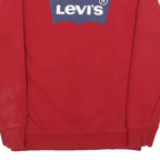 LEVI'S Boys Red XL Sweatshirt Cotton Blend Crew Neck Logo Print Pullover