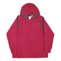 REEBOK Mens Red & Grey Zip Hooded Jacket XL Polyester Blend Athletic Fit