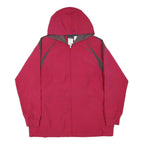 REEBOK Mens Red & Grey Zip Hooded Jacket XL Polyester Blend Athletic Fit