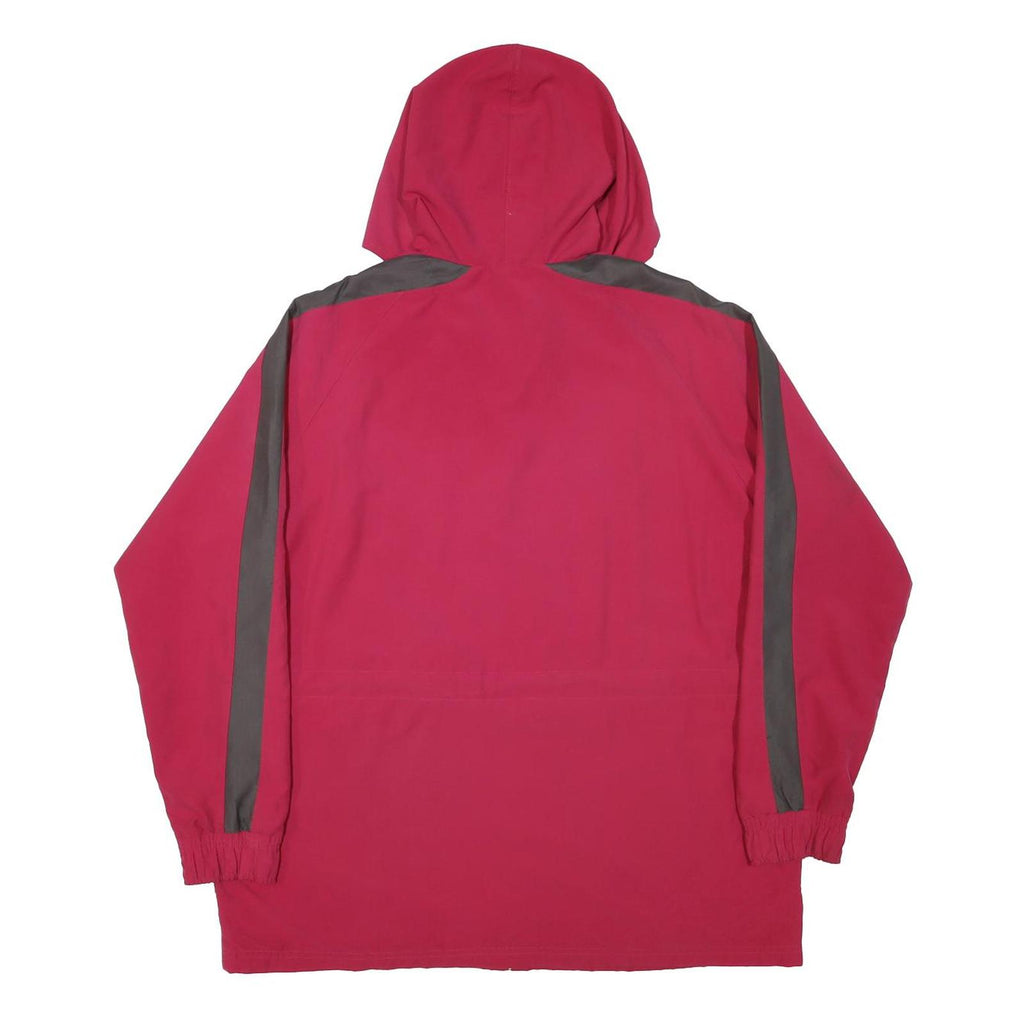 REEBOK Mens Red & Grey Zip Hooded Jacket XL Polyester Blend Athletic Fit