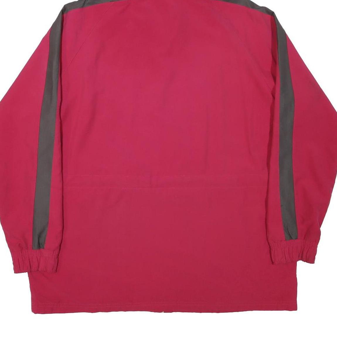 REEBOK Mens Red & Grey Zip Hooded Jacket XL Polyester Blend Athletic Fit