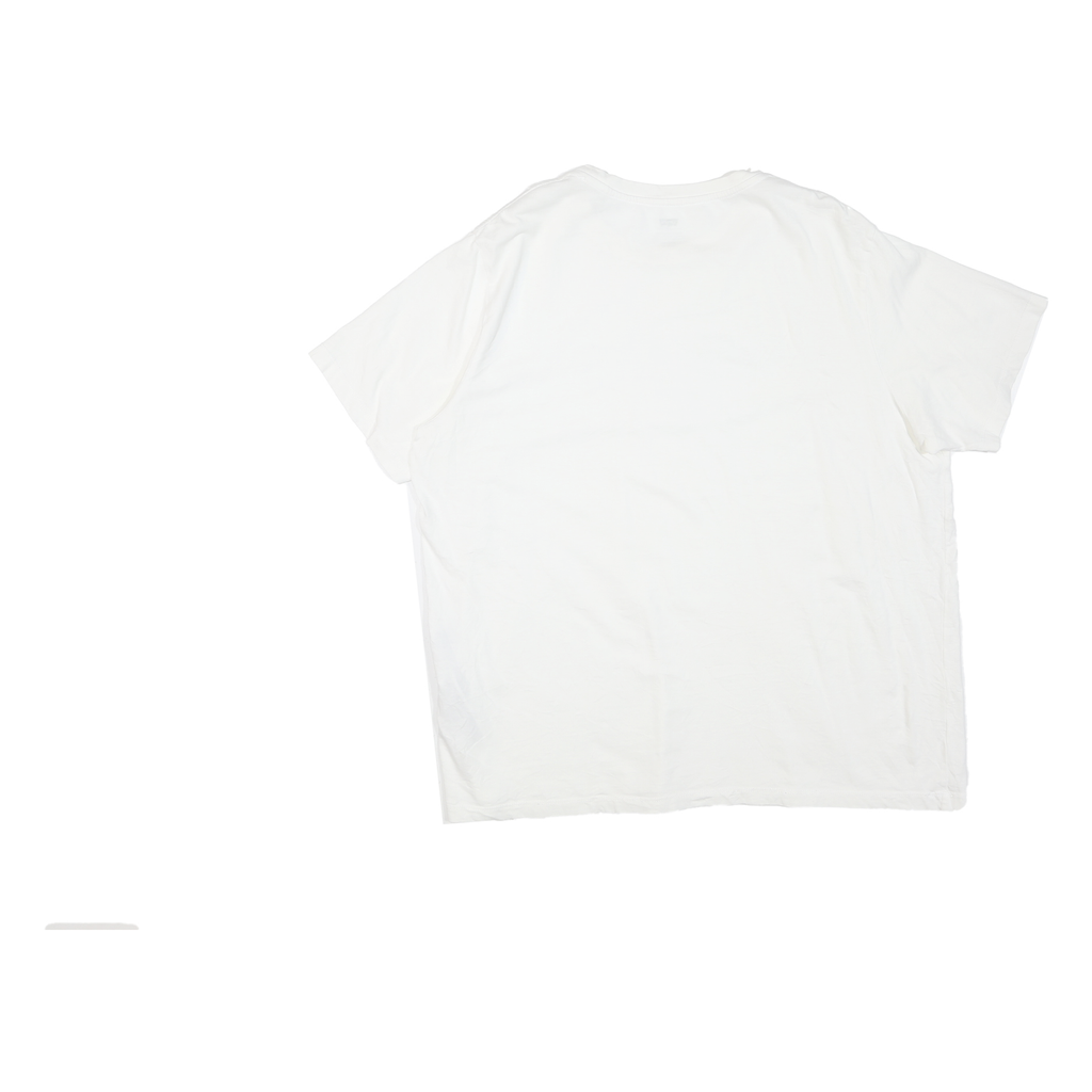 LEVI'S Mens White Graphic T-Shirt XL Short Sleeve Crew Neck Cotton Blend Casual