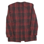 SELINAS SEASON Womens Red & Black Check Wool Blend Button Jacket M