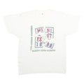 SCREEN STARS Mens White Graphic T-Shirt L Short Sleeve Crew Neck Puzzle Design